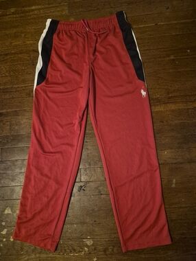 Polo by Ralph Lauren Red Mens Sz XL Track Pants with Black & White Panels